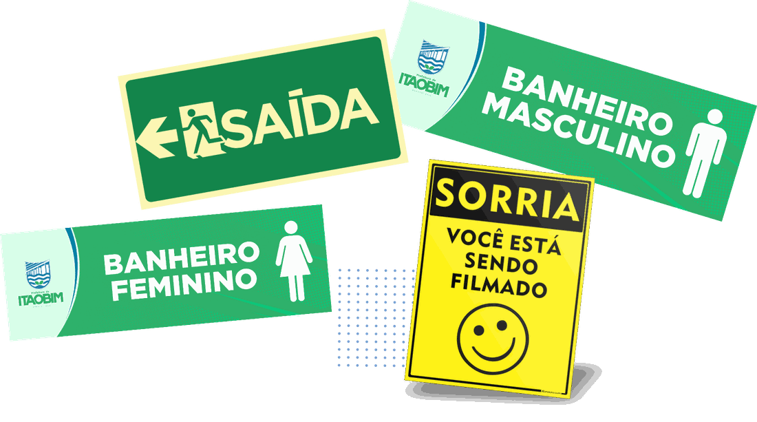 Placas de sinalização predial